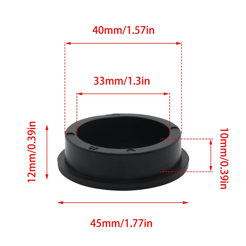 Adyoney 6 Pcs 40mm / 1-9/16 Inch Black Cable Cord Grommets, Rubber Desk Grommets for Table Computer Desk Wire Organizer TV Console and Other Furnitures Cover - Image 2